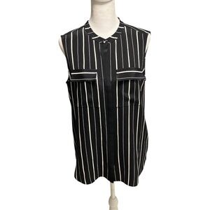 St. John Tops | St. John Silk Sleeveless Striped Crew Neck Blouse Size small